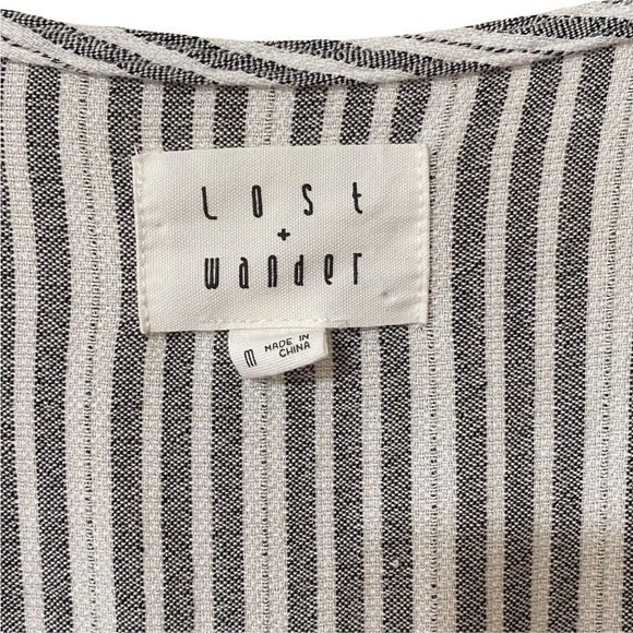 Lost and Wander ‘Kika’ Grey Striped Button-Up Midi Dress - Picture 8 of 10